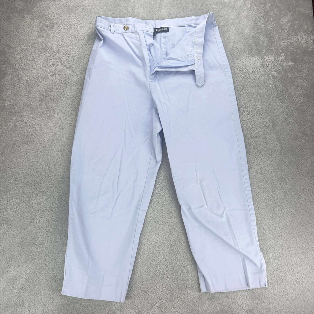Rafaella Vintage Cropped‎ Pants High Waist Pleated Light Blue Trousers Size 8